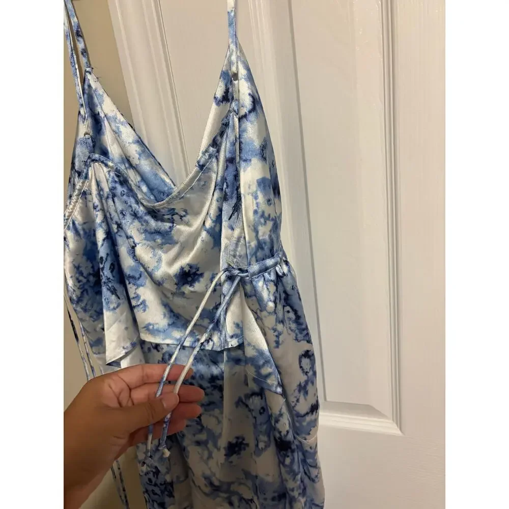Beach Riot bathing suit cover dress blue and white sz L